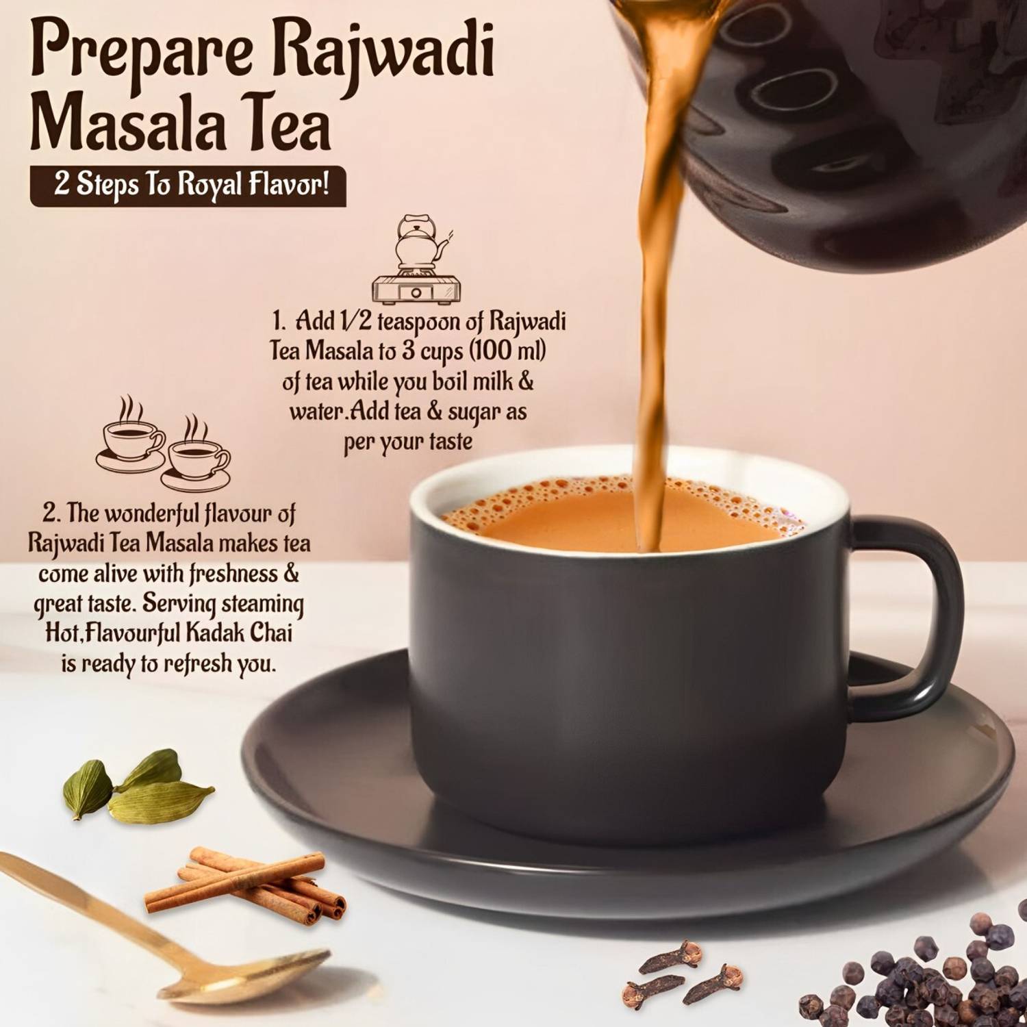 JAWAI Rajwadi Tea Masala 100g x 2 - Image 4