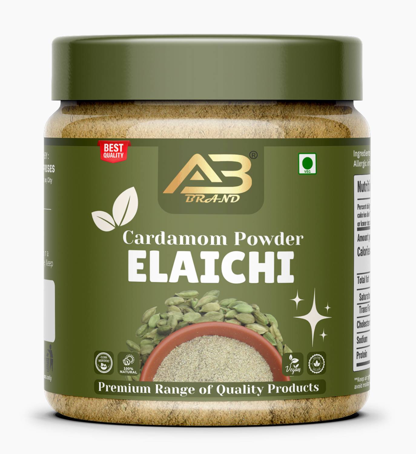 Ab brand Elaichi Powder | Aromatic Indian Spice | Sweet & Warm Flavor
