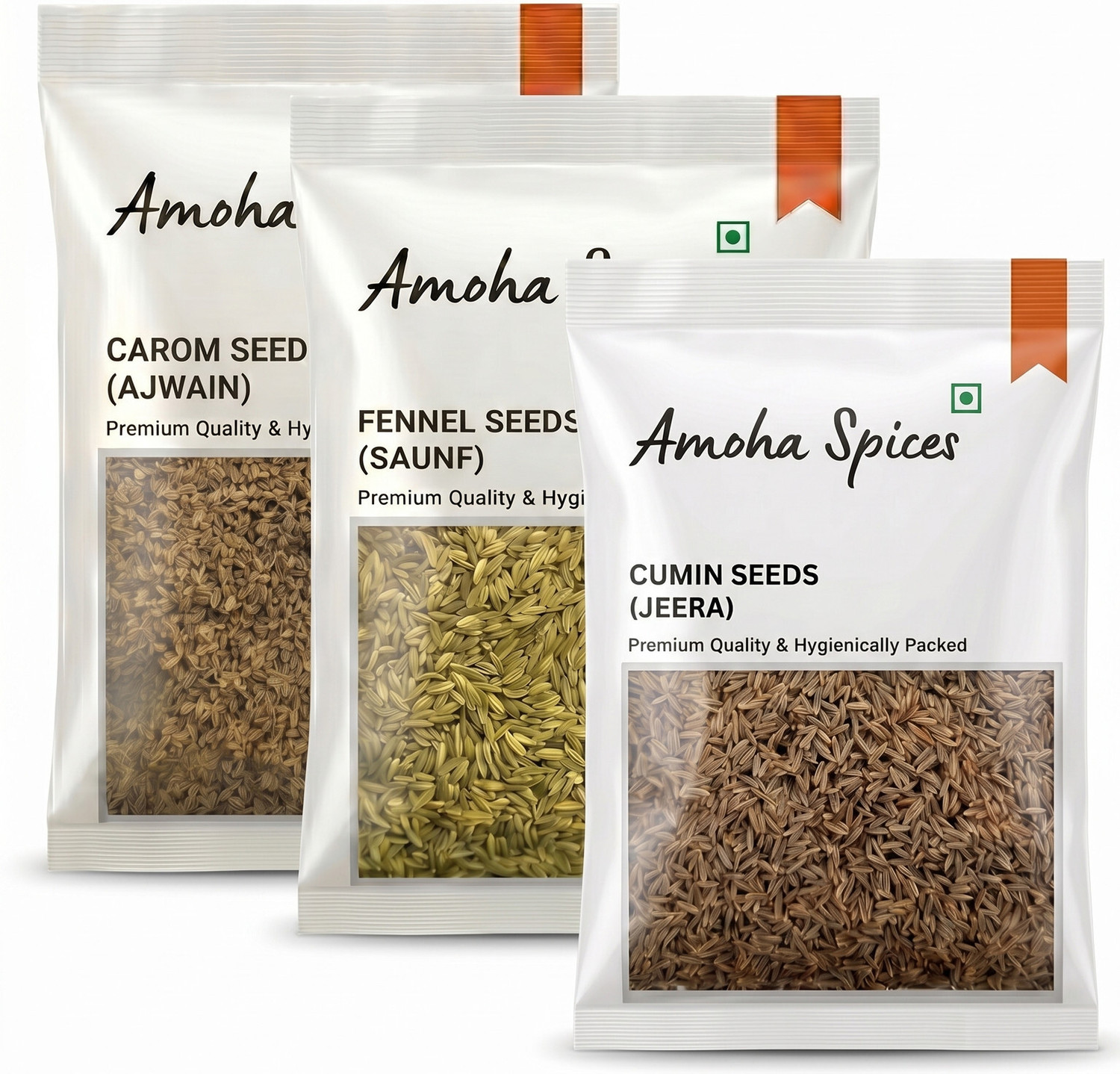Image of Amoha Spices Jeera, Saunf, Ajwain combo