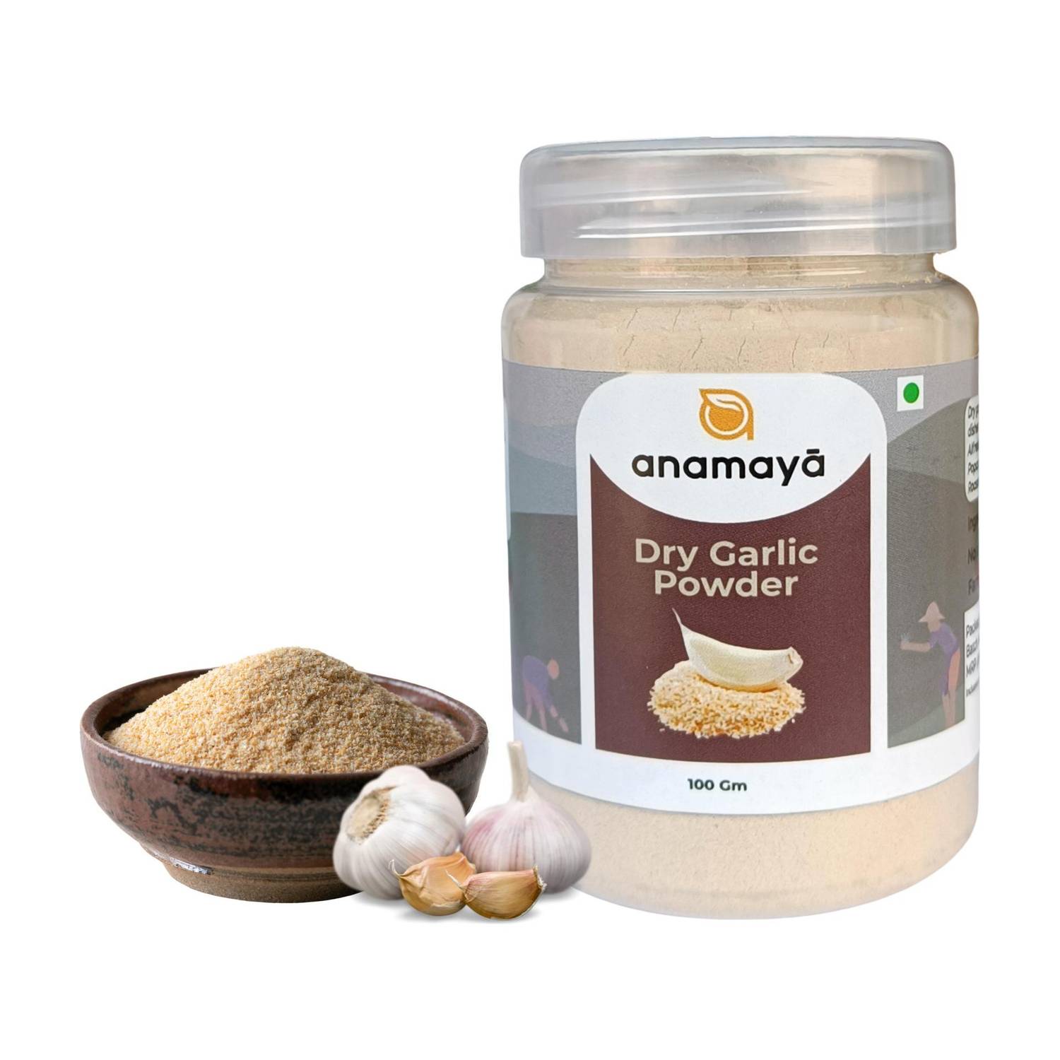Anamaya Garlic Powder Dry | Pure Lehsun Powder | 100% Natural | Pack of 1
