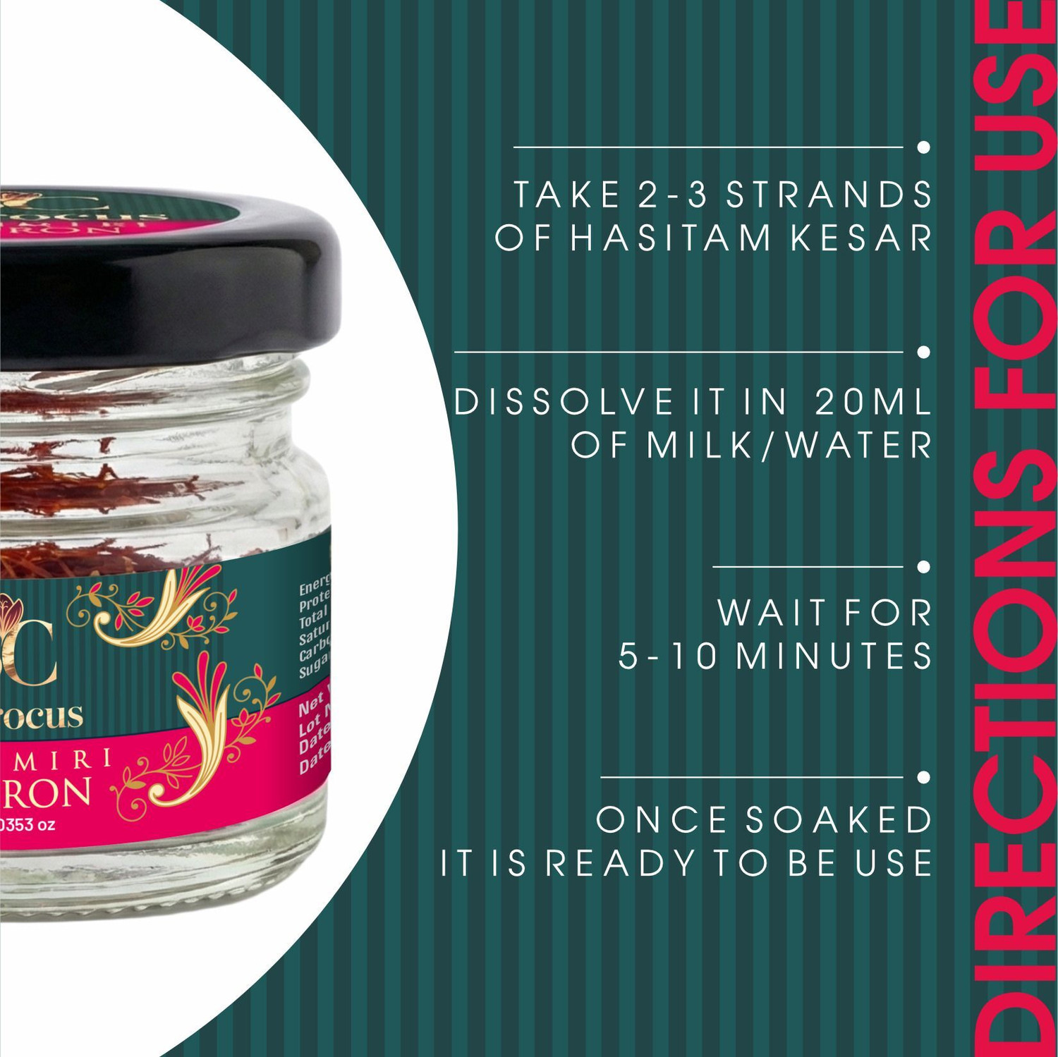 Image of SAFFROCUS Kashmiri Saffron Pure Kesar | Premium Kesar for Cooking, Pooja & Skincare