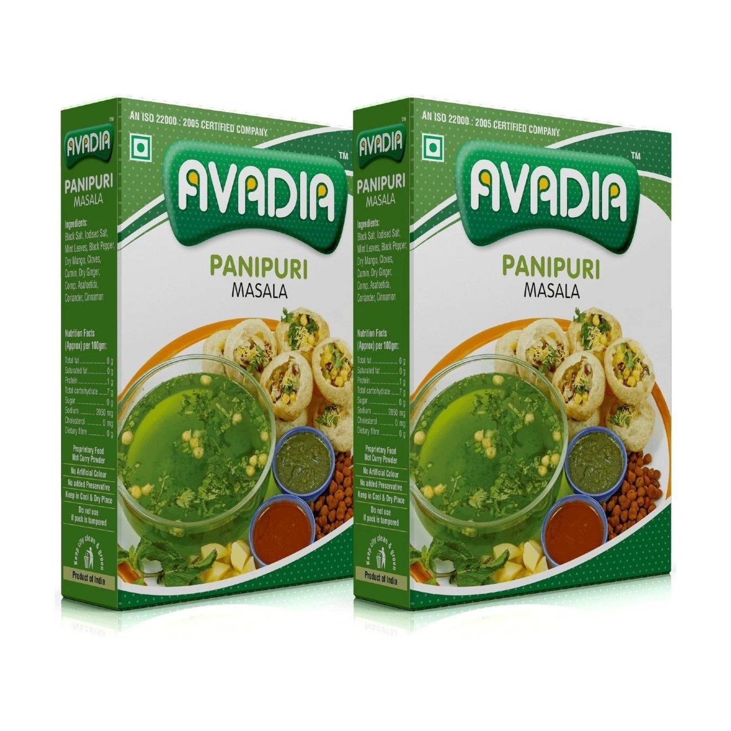 AVADIA Panipuri Masala | 100 g x 2 (Pack of 2) | Tangy & Spicy Water Mix for Golgappa