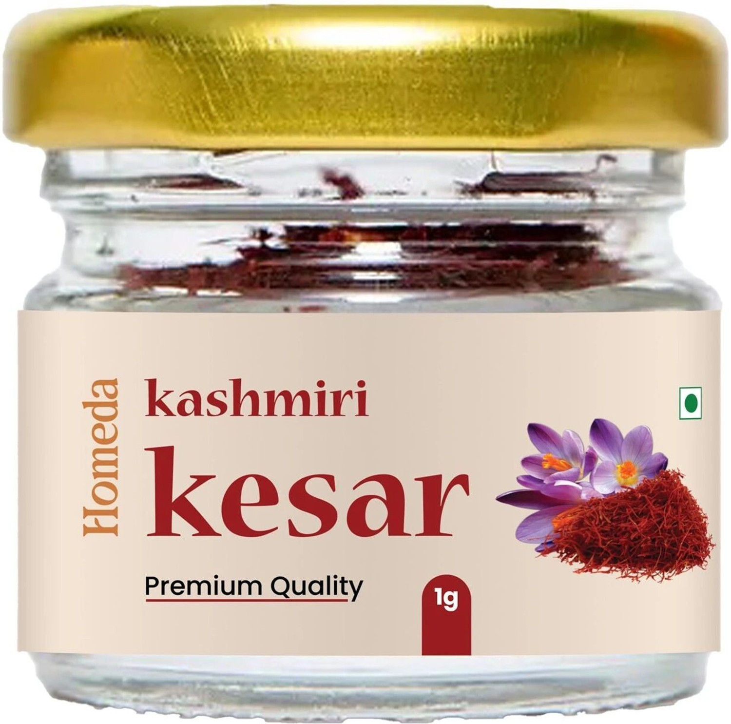 Image of Homeda Kesar Saffron Original 1g, Pure Kashmiri Kumkuma Puvvu, Kungumapoo, Grade A