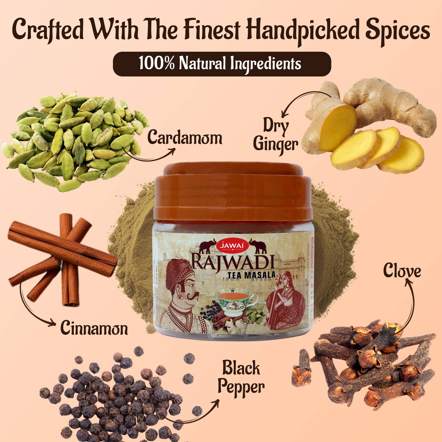 JAWAI Rajwadi Tea Masala 100g x 2 - Image 3