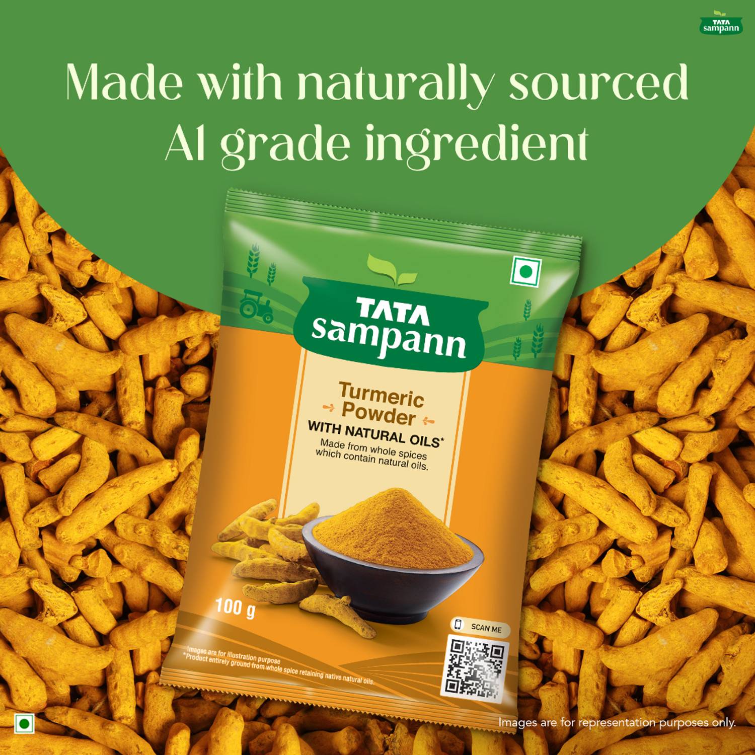 Tata Sampann Turmeric Powder With Natural Oils, Haldi Powder (500... more
