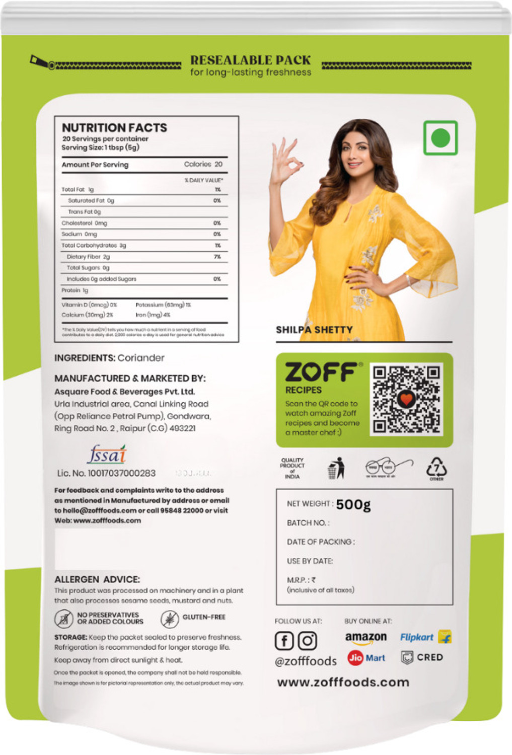 Image of zoff Coriander /Dhaniya Powder