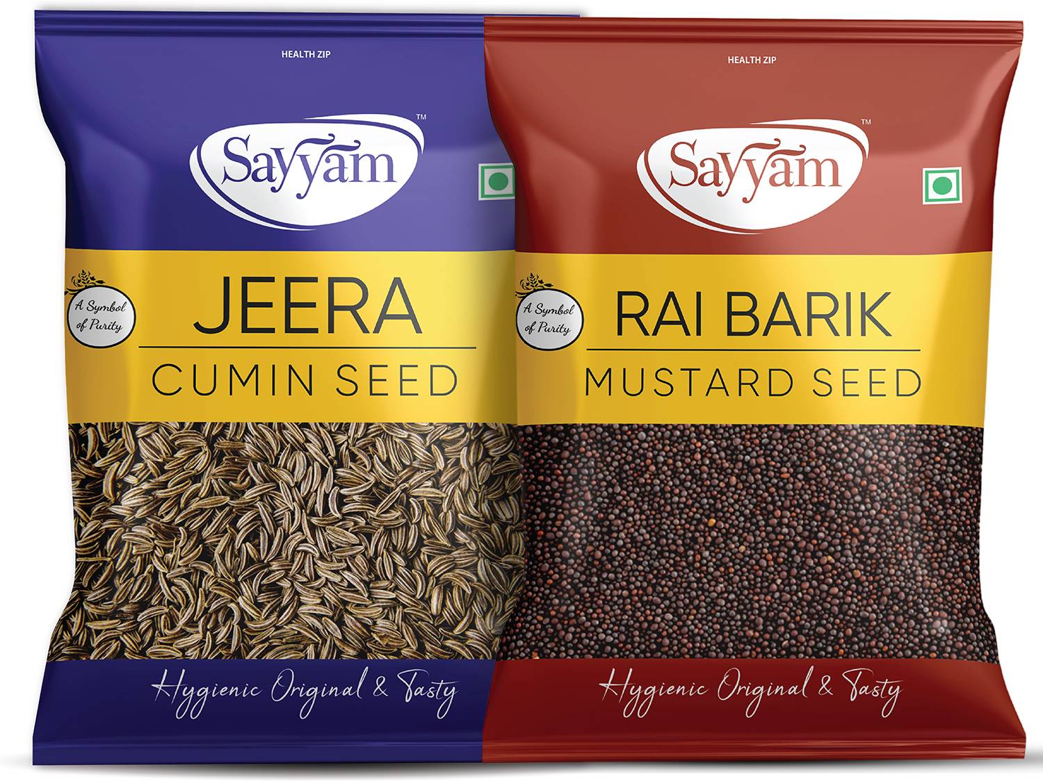 Sayyam Whole Spice Combo of Barik Rai (Small)- 200gms and Jeera - 200gms — Spice Boxes & Masala Dabbas