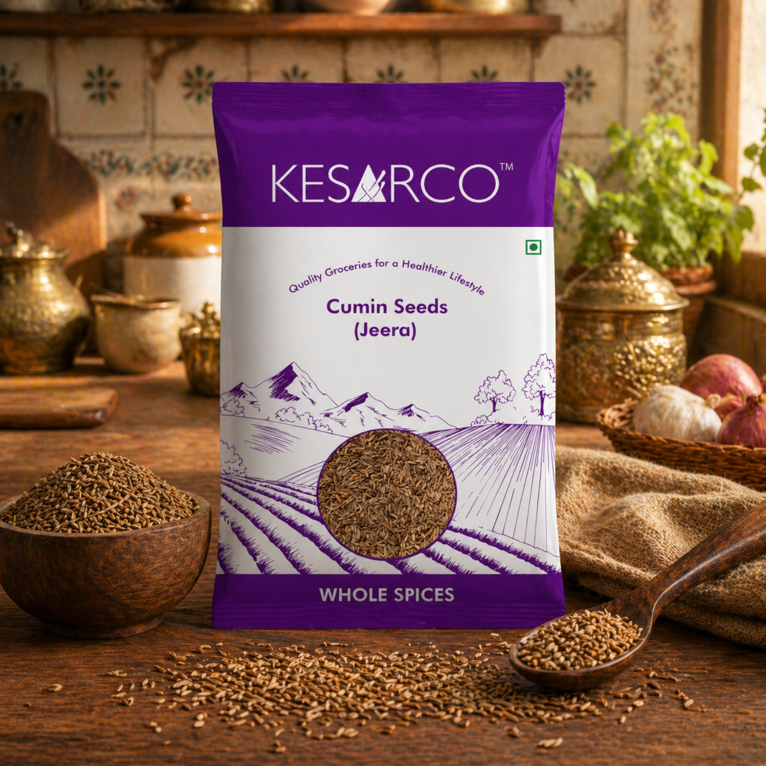 Image of KESARCO Cumin (Jeera) Seeds - Premium Quality | 100% Natural | No Artificial Colours