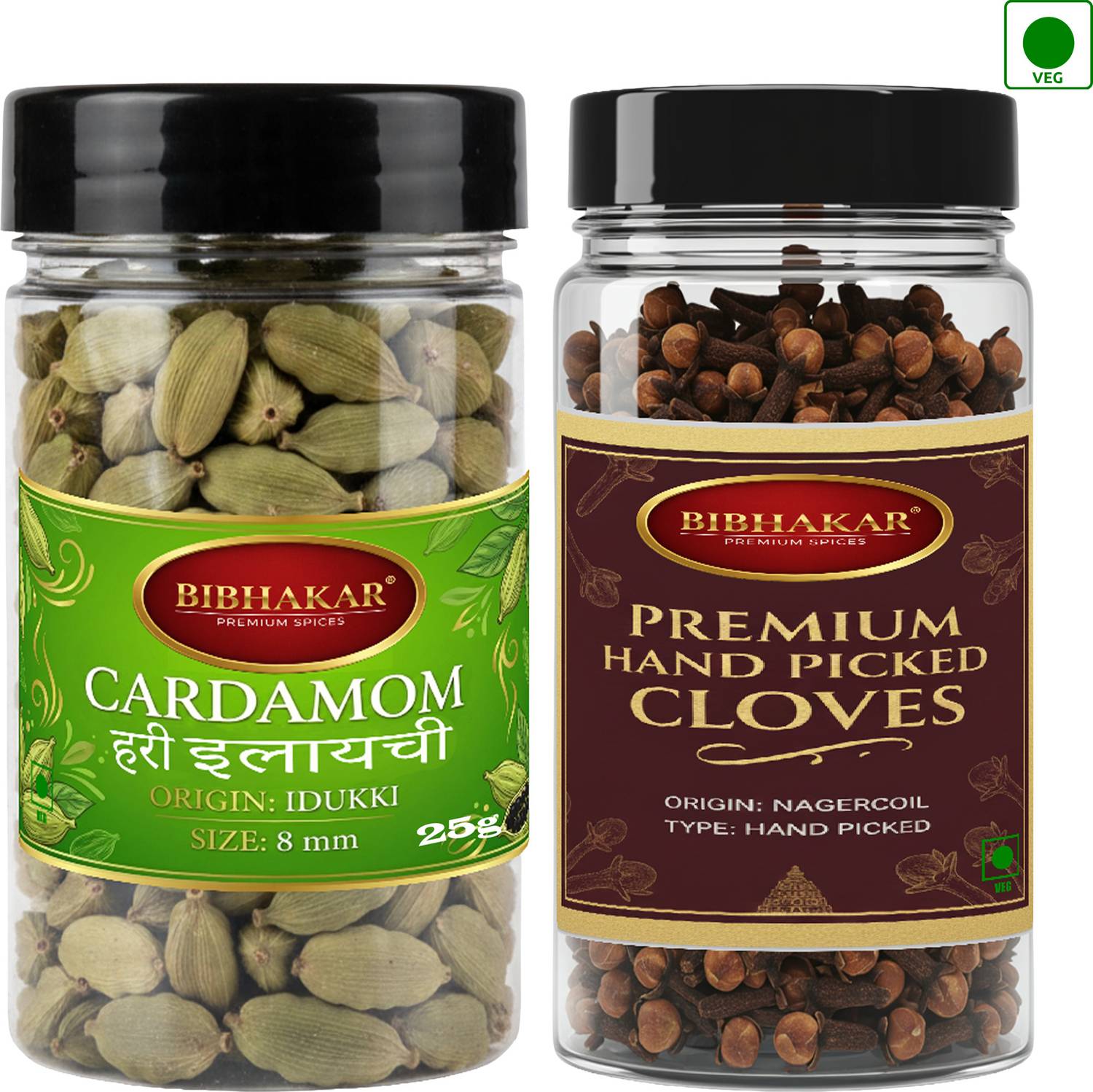 Bibhakar Sabut Elaichi & Laung Combo - Whole Green Cardamom Clove