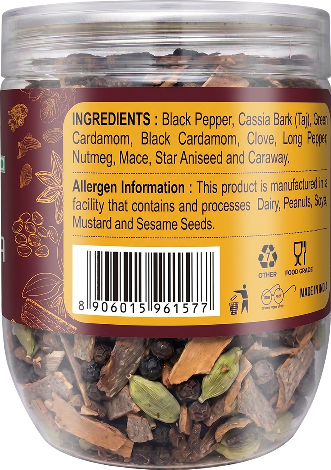 Image of Os Sabut Garam Masala 200g, Whole Spice Mix of Elaichi, Laung, Kali Mirch, Dalchini