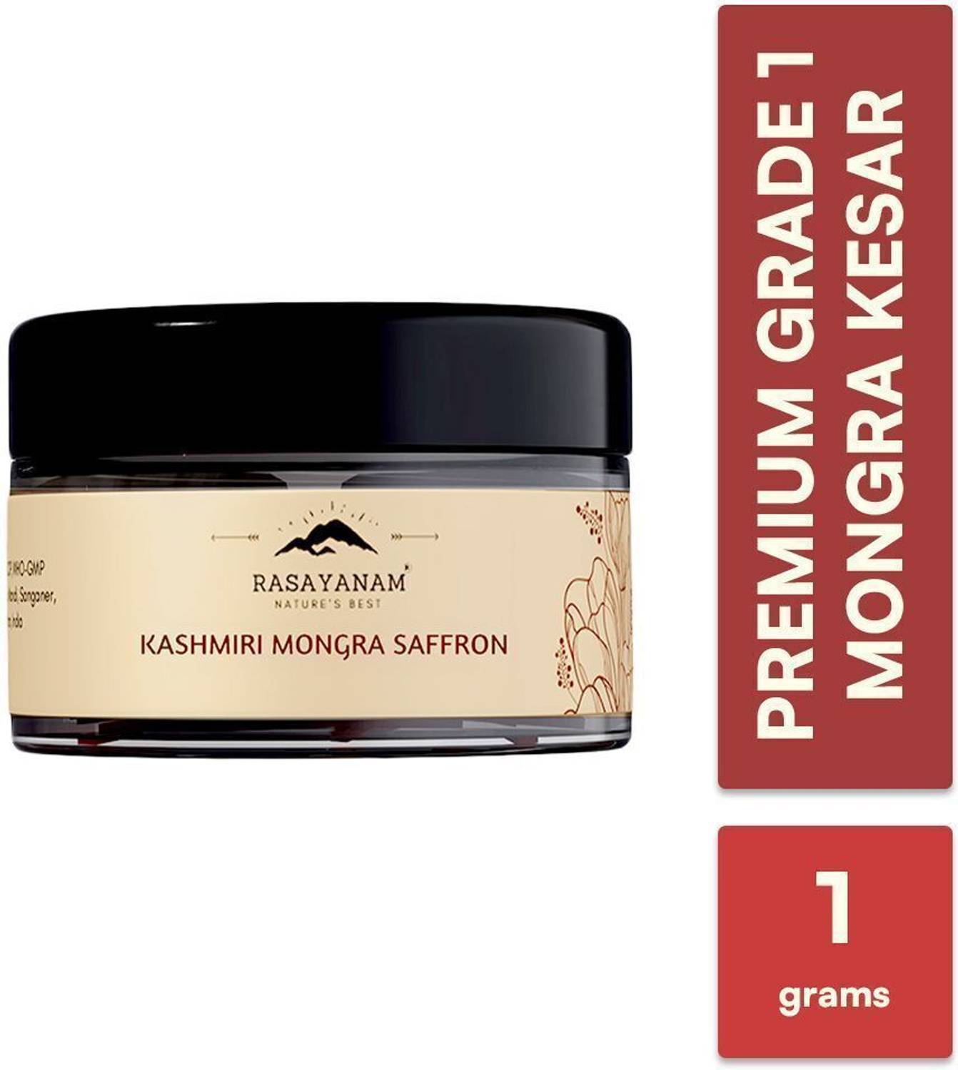 Rasayanam Pure Original Kashmiri Saffron/Kesar/ Kumkum 1gm| Ideal for Pooja & Pregnancy