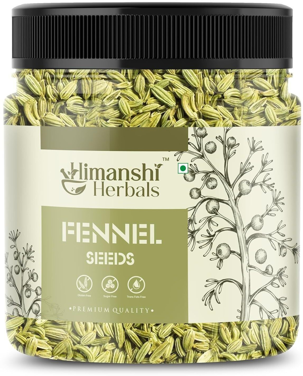 Image of HIMANSHI HERBALS Pure and Natural Fennel Seeds Saunf Indian viryali Saunf