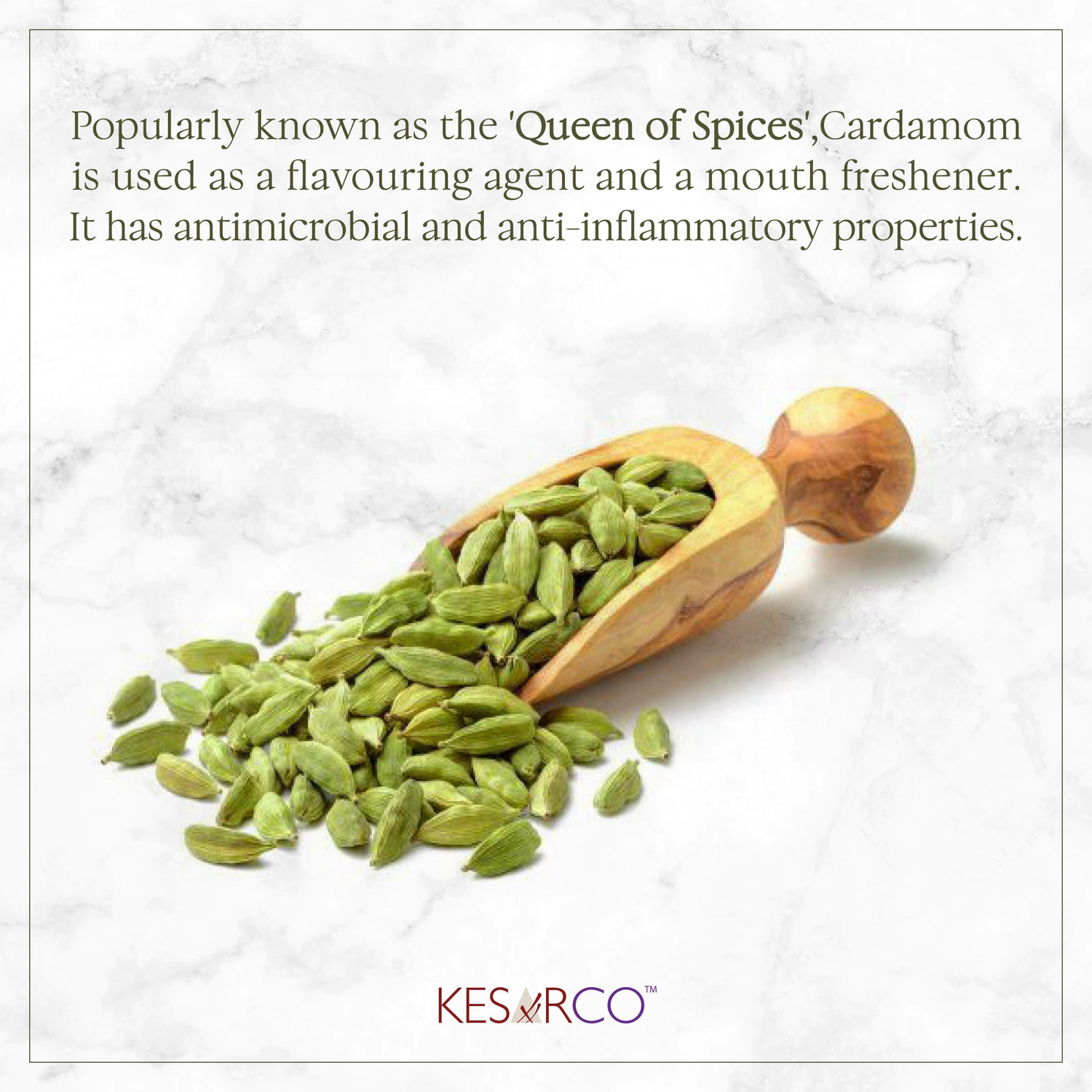 Image of KESARCO Whole Green Cardamom, Elaichi, Kerala Origin