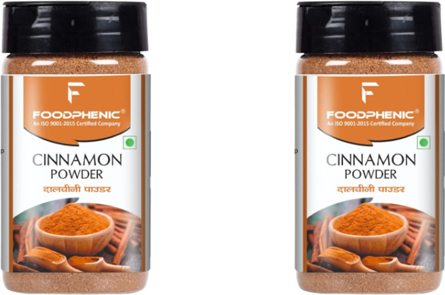 Image of FOODPHENIC Cinnamon (Dalcheeni) Powder Shaker Jar 2 x 100gm / 3.5 oz