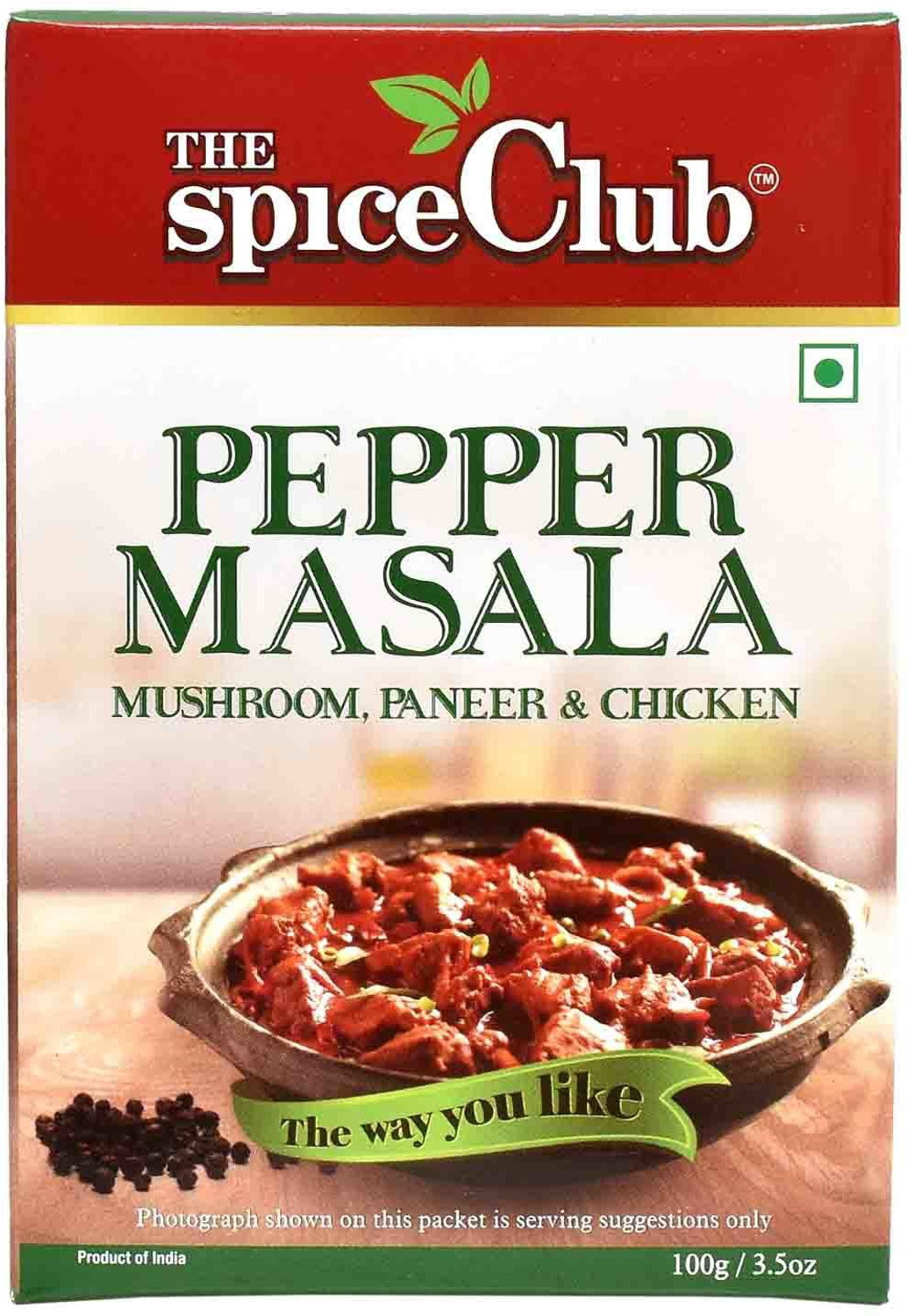 Image of The Spice Club Pepper Masala 100g Box - For Mushroom, Paneer & Chicken Gravy, Grill, Tawa Dishes