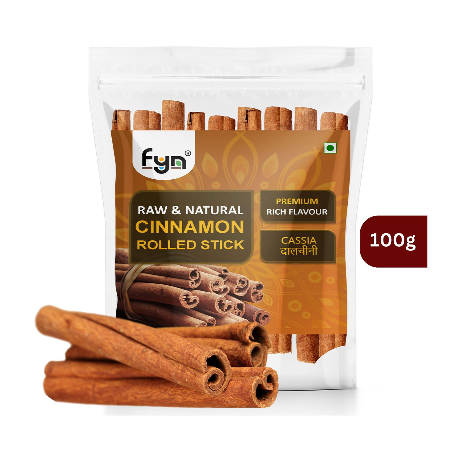 Image of FYN Cassia Cinnamon / Dalchini Sticks (100g) - Strong Flavour & Aroma