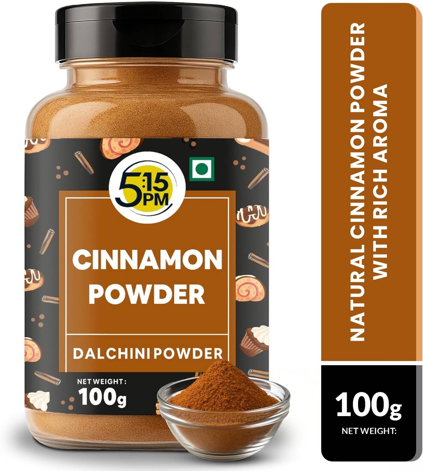 5:15PM 100% Natural Cinnamon Powder | Pure Dalchini Powder | No Added Sugar & Colors