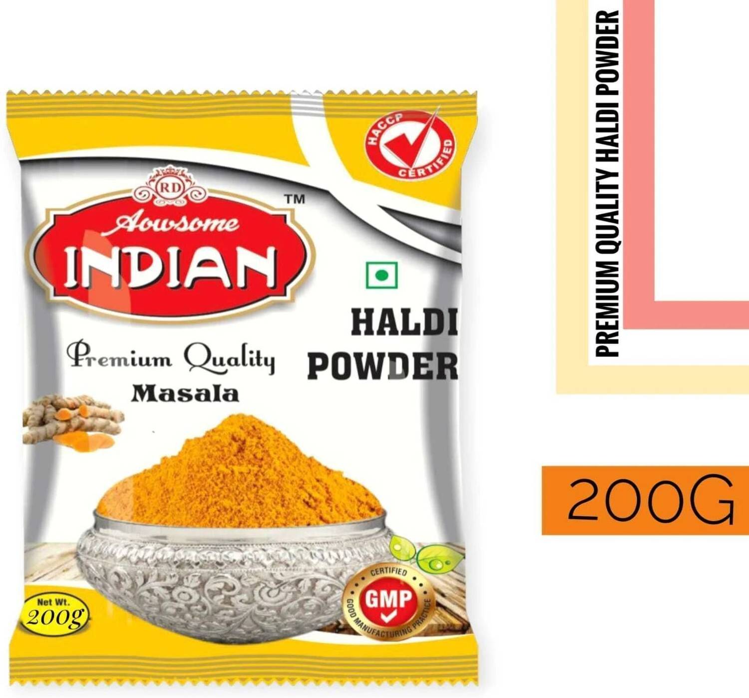 aowsome indian Premium Quality Turmeric (Haldi) Powder Natural Coloring Spice for Cooking
