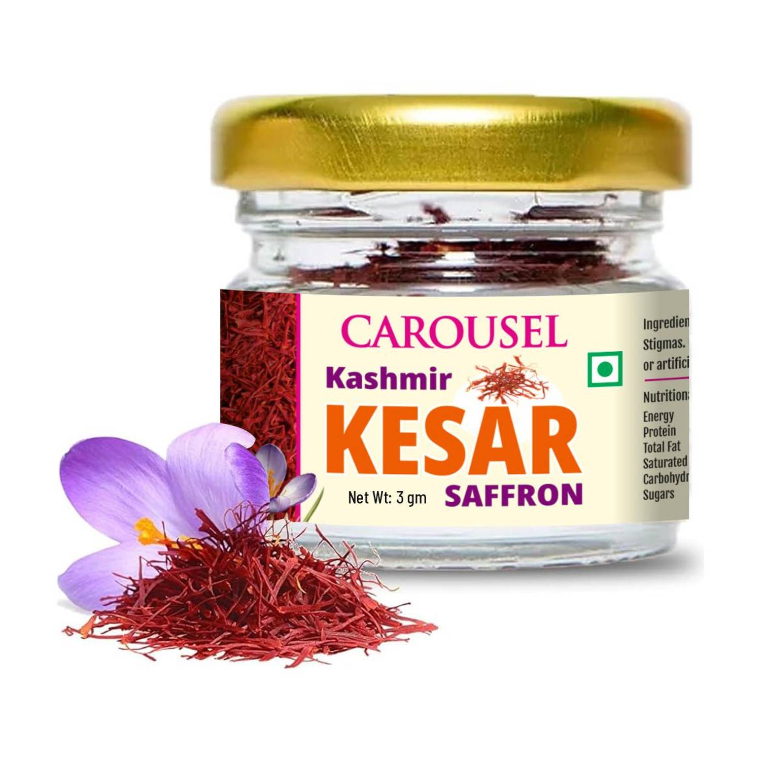 Eurohaus Carousel Kashmiri Mongra Saffron | Kesar for Cooking, Puja, Health & Beauty
