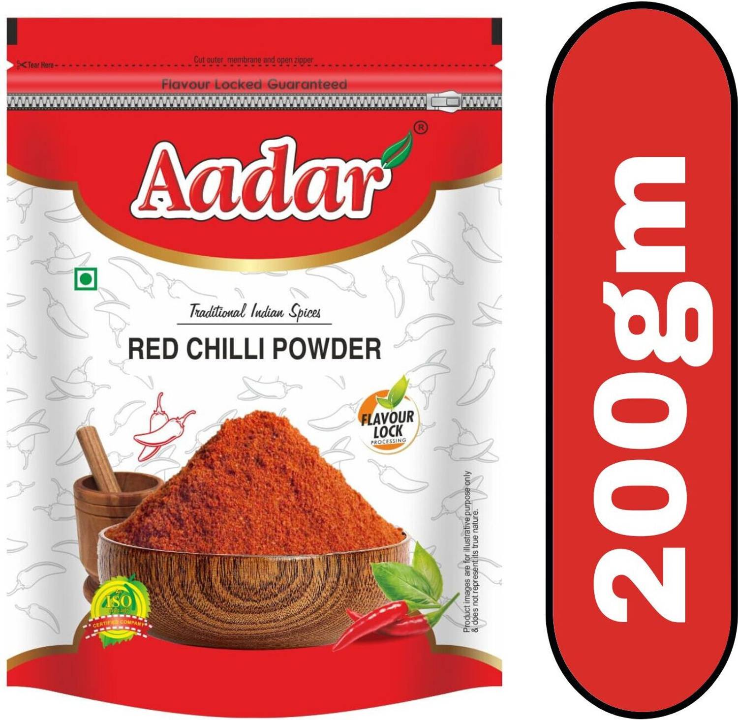 AADAR Red Chilli Powder 200gm Zipper Pack | Lal Mirch Powder
