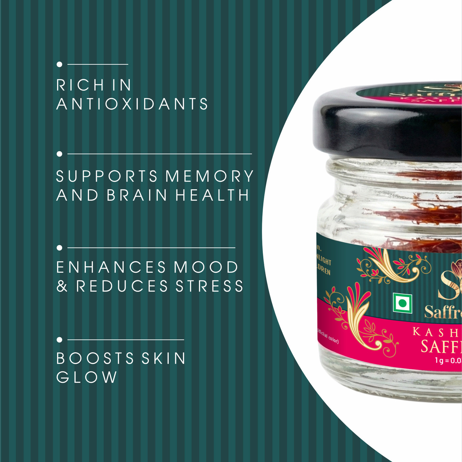 Image of SAFFROCUS Kashmiri Saffron Pure Kesar | Premium Kesar for Cooking, Pooja & Skincare