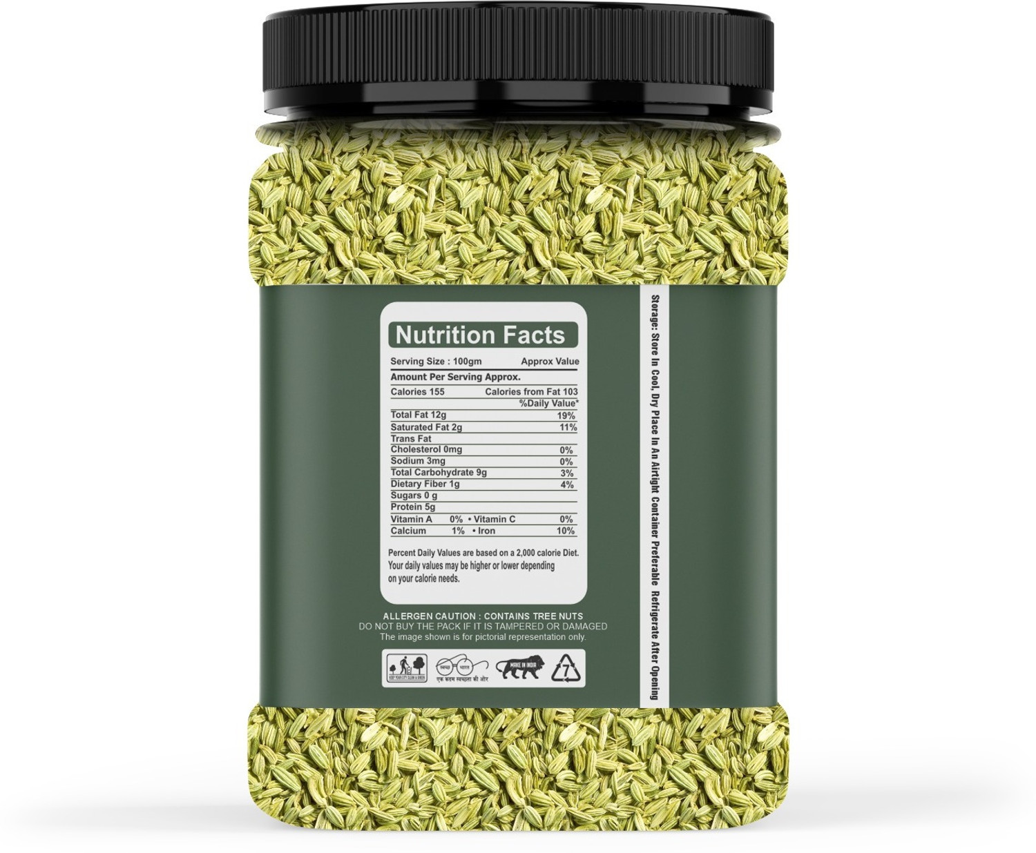 Image of KraveYum Fennel Seeds (Saunf /Variyali) | Sweet, Aromatic & Digestive | Multi-Purpose
