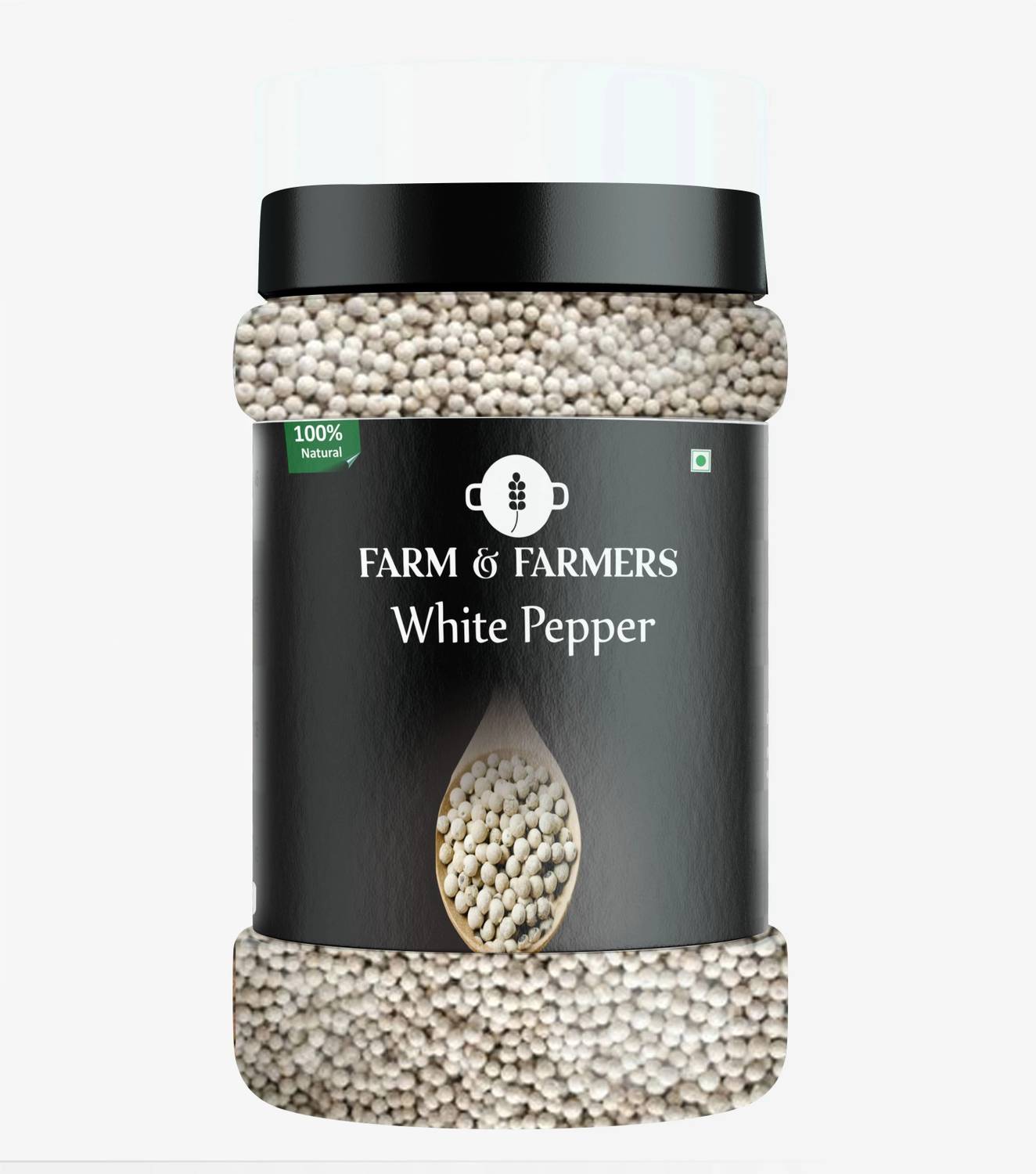 Farm & Farmers Organic White Pepper Whole Safed Mirch Sabut D