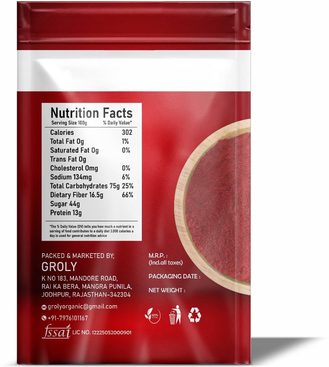 Groly 100% Organic Tomato Powder 100g - Image 2