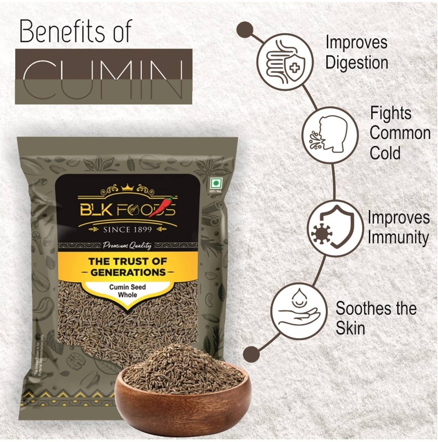 BLK FOODS 200g Cumin Seed Whole (Jeera sabut)
