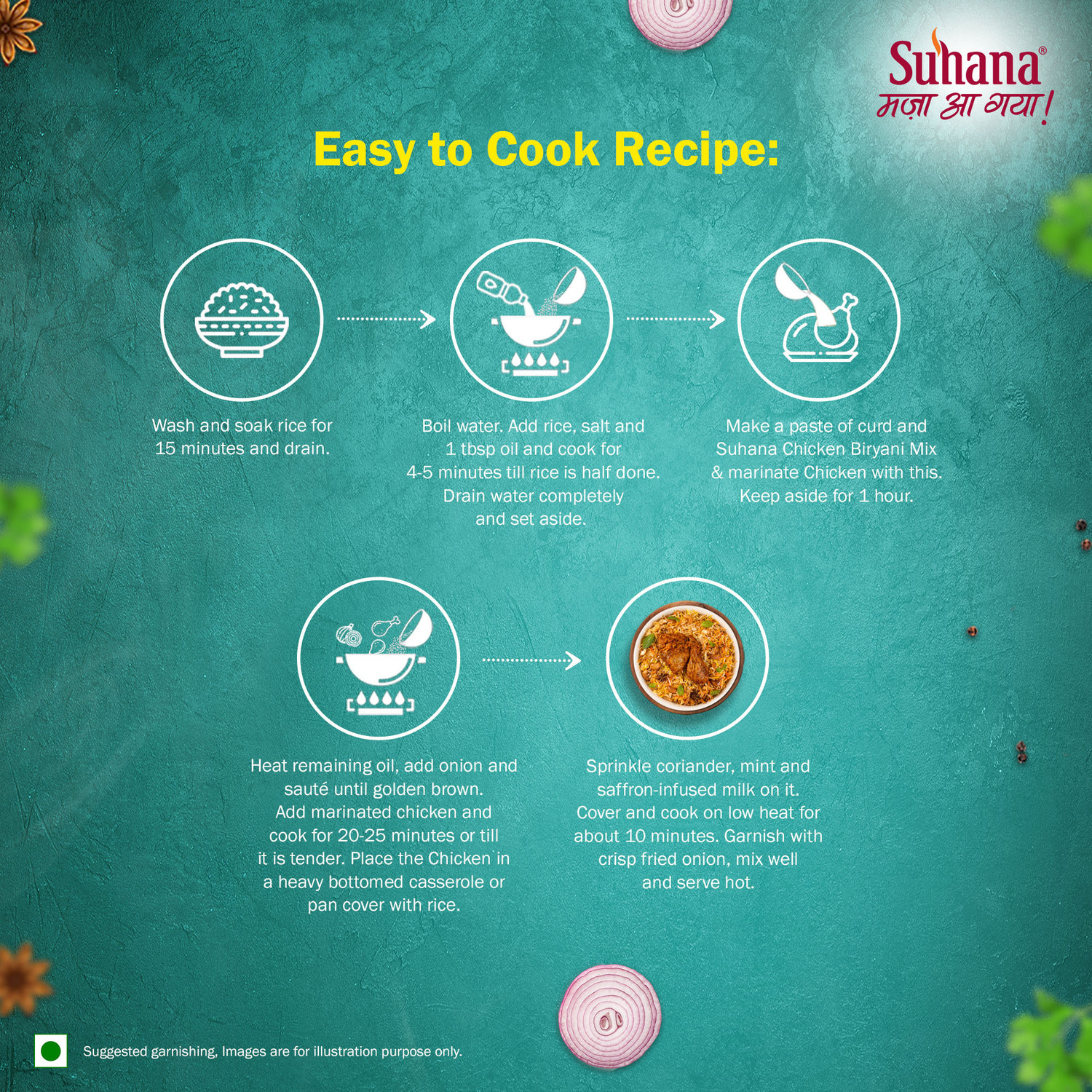 Image of SUHANA Chicken Biryani Spice Mix (Pack of 3 )
