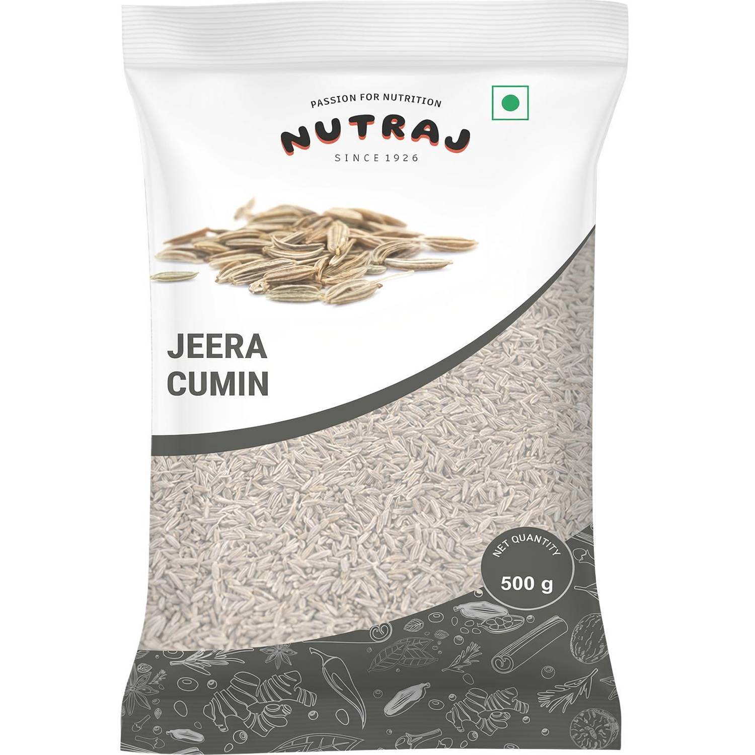 Nutraj Whole Cumin Jeera 500g, Cumin Seed, Sabut Jeera, Jeera Spice Whole, Jeera Sabut