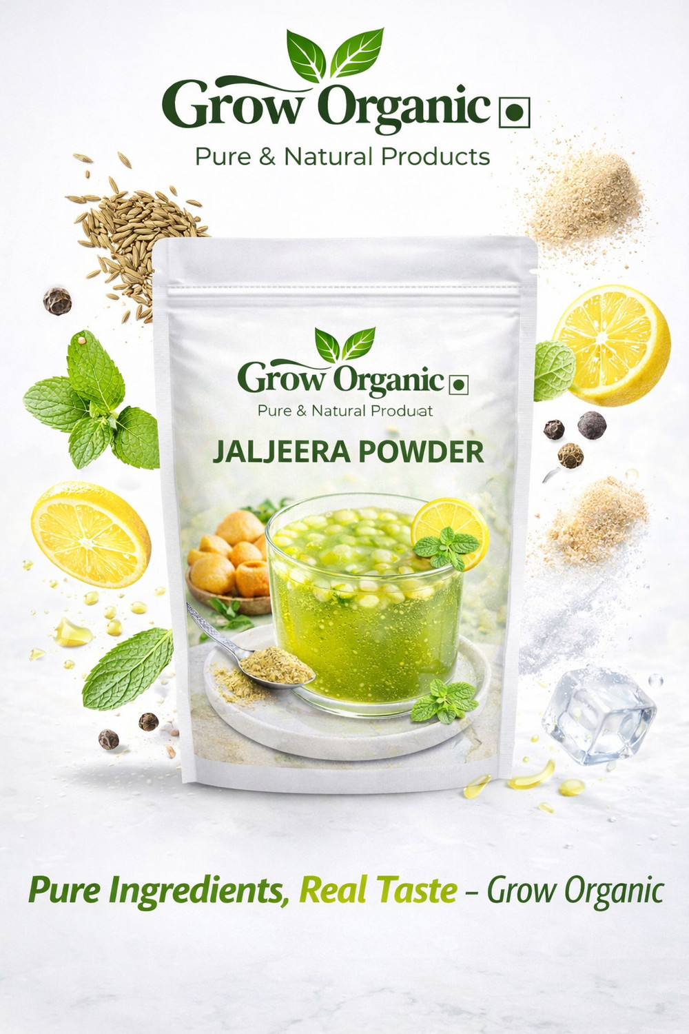 Image of Grow Organic Jaljeera Powder | Refreshing Traditional Drink Mix | Indian Refreshment