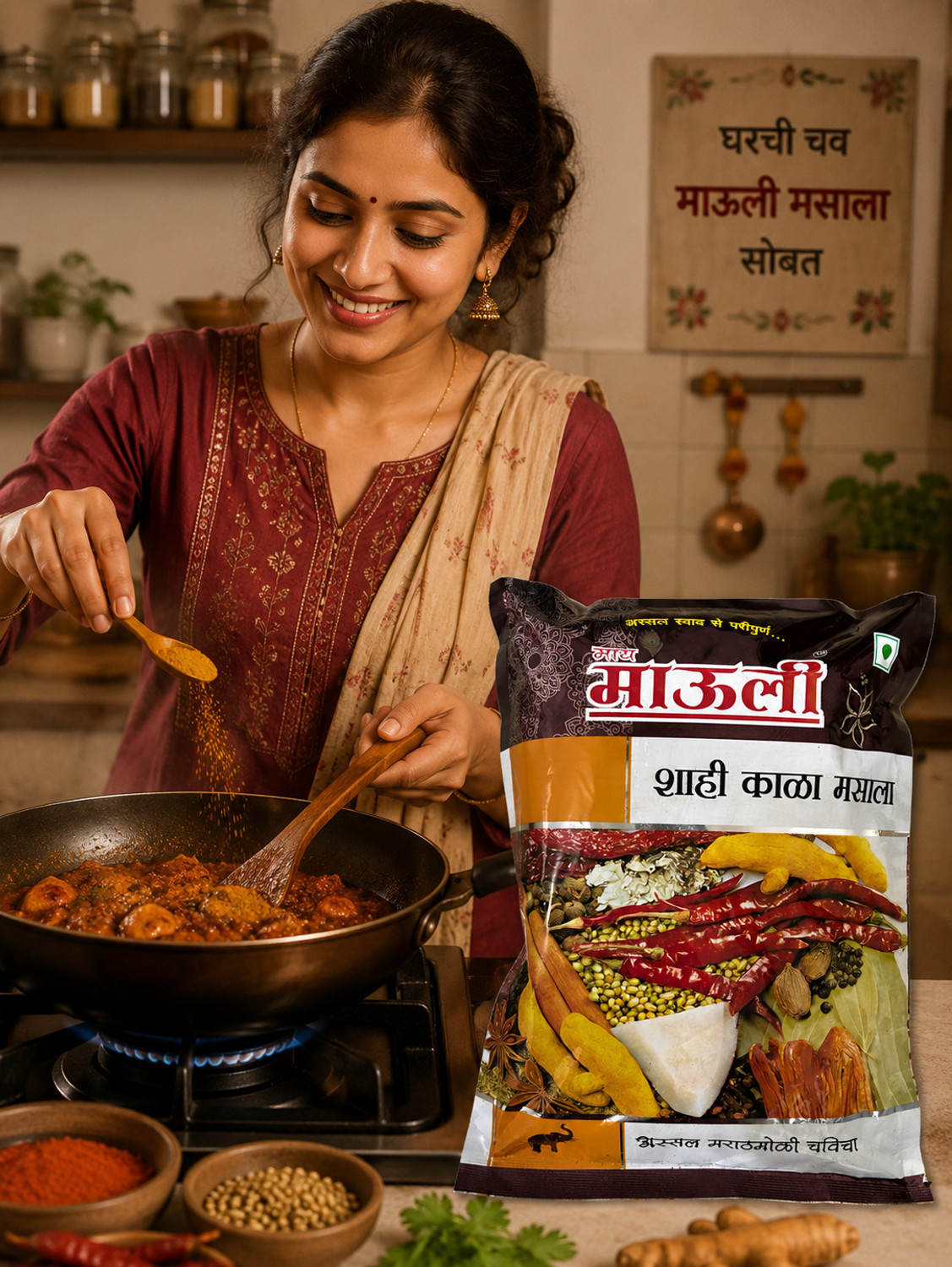 Image of Maay Mauli Shahi Kala Masala 500 Gram 2 Packs