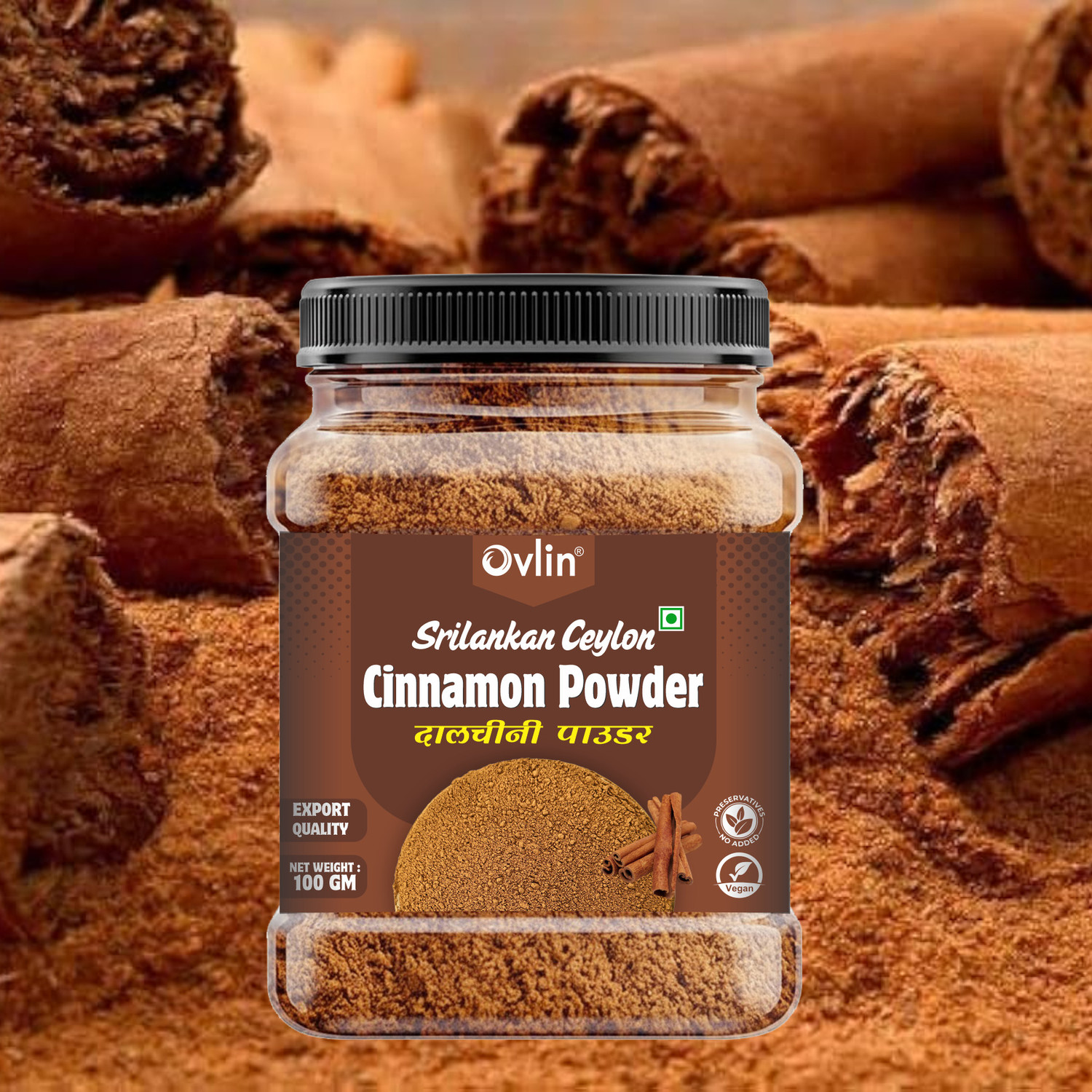 Image of Ovlin Srilankan Ceylon Cinnamon Powder | Dalchini Cinnamon Powder| Aroma & Flavour