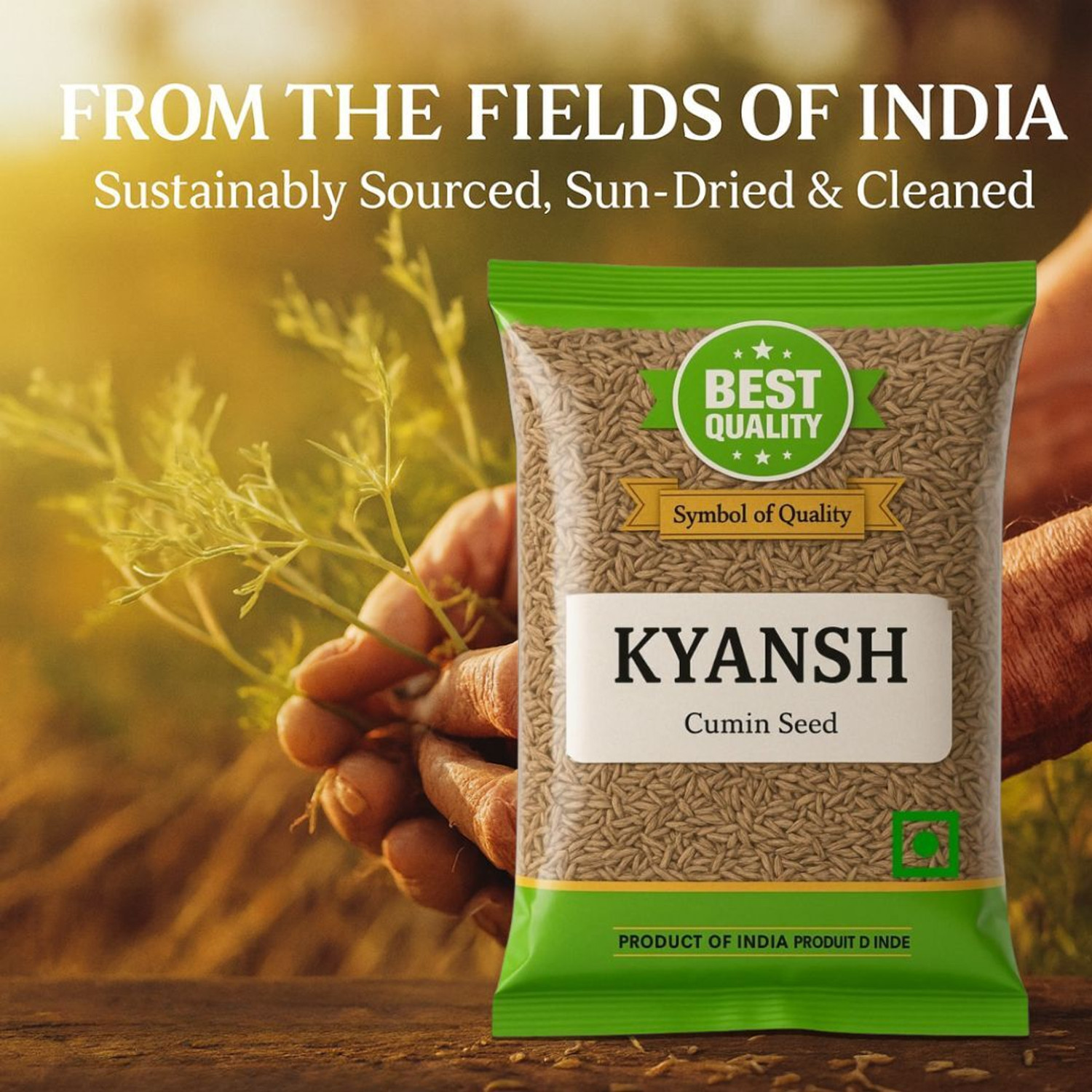 Image of Kyansh Premium Quality Jeera (Cumin Seeds)-1Kg (Pack Of 1) (1000 g)