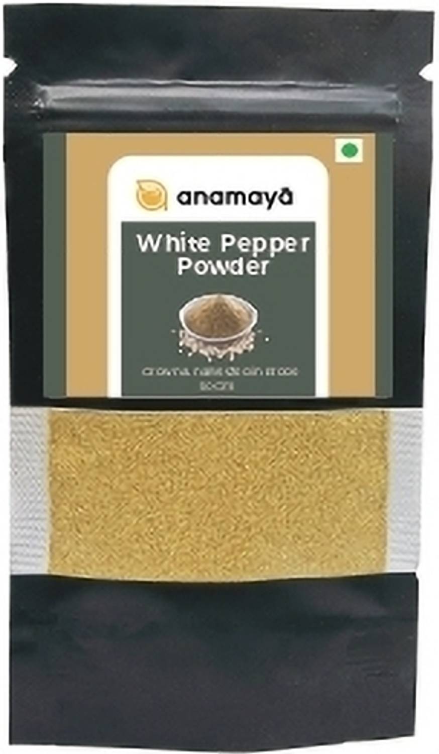 Anamaya White Pepper Powder | Safed Mirch Powder | 100% Pure | Zip Pouch