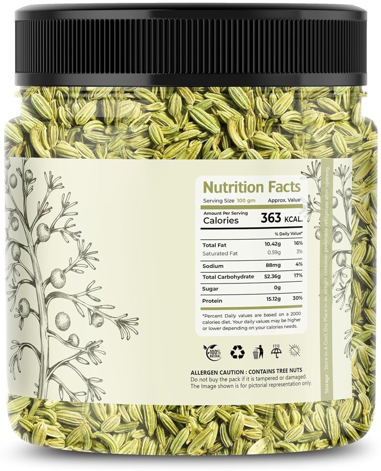 Image of HIMANSHI HERBALS Pure and Natural Fennel Seeds Saunf Indian viryali Saunf