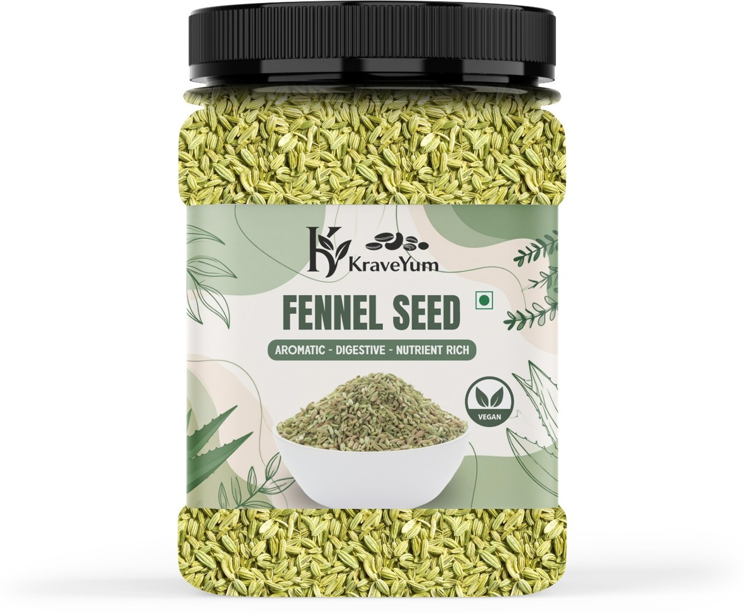 Image of KraveYum Fennel Seeds (Saunf /Variyali) | Sweet, Aromatic & Digestive | Multi-Purpose