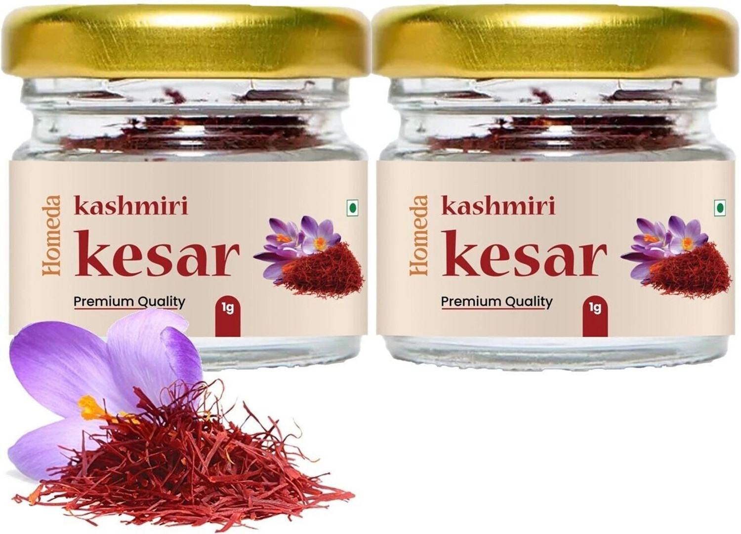 Image of Homeda Kesar Saffron Original 2g, Pure Kashmiri Kumkuma Puvvu, Kungumapoo, Grade A