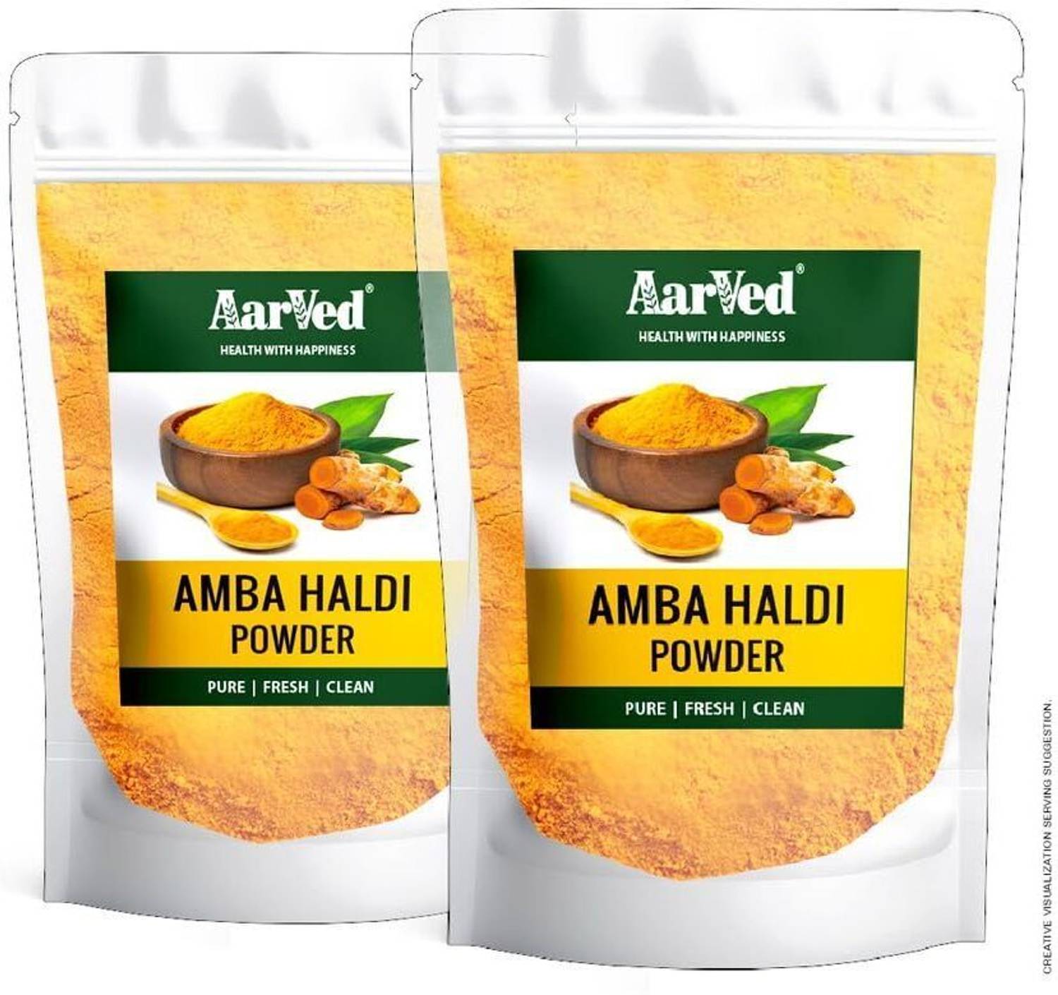 AarVed Amba Haldi Powder (Wild Turmeric/Mango Ginger) Natural Herbal Addition Pack of 2