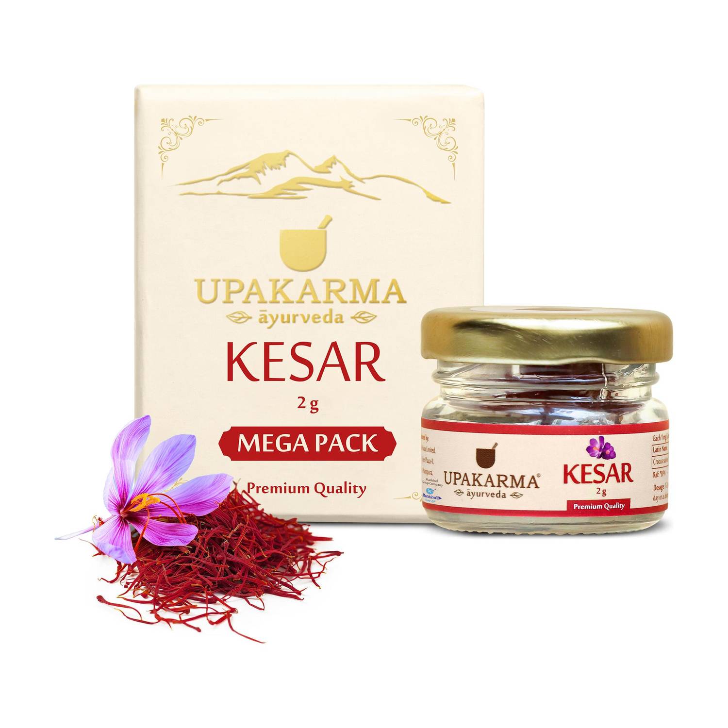 UPAKARMA Premium, Pure, Natural and Finest Kashmiri Kesar / Saffron Threads Megapack