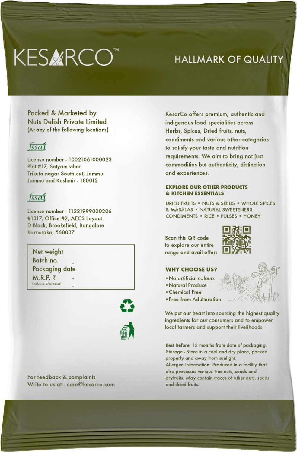 Image of KESARCO Gond Katira 50g | Natural Edible Tragacanth Gum | Cooling & Hydrating Dried Gum