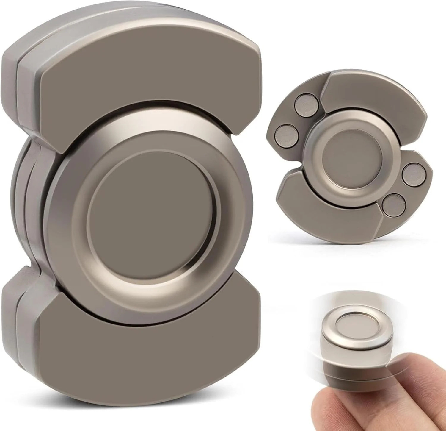 Image of DAONPHARI 3 in 1 Fingertip Gyroscope EDC Toy | Zinc Alloy Magnetic Rotating Spinner