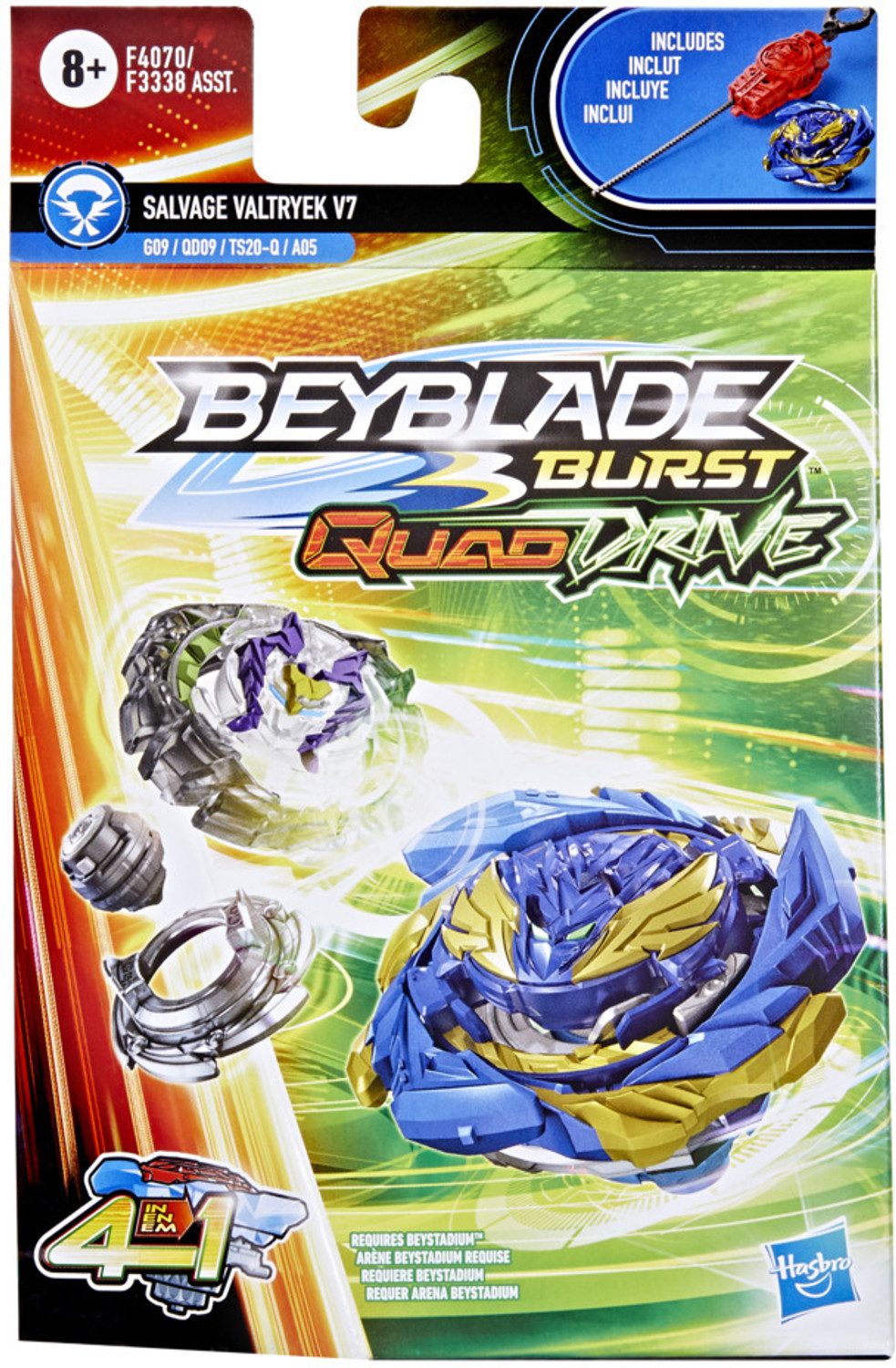 Image of BEYBLADE Burst QuadDrive Salvage Valtryek V7 SpinningTop Starter Pack-Attack /Stamina Type