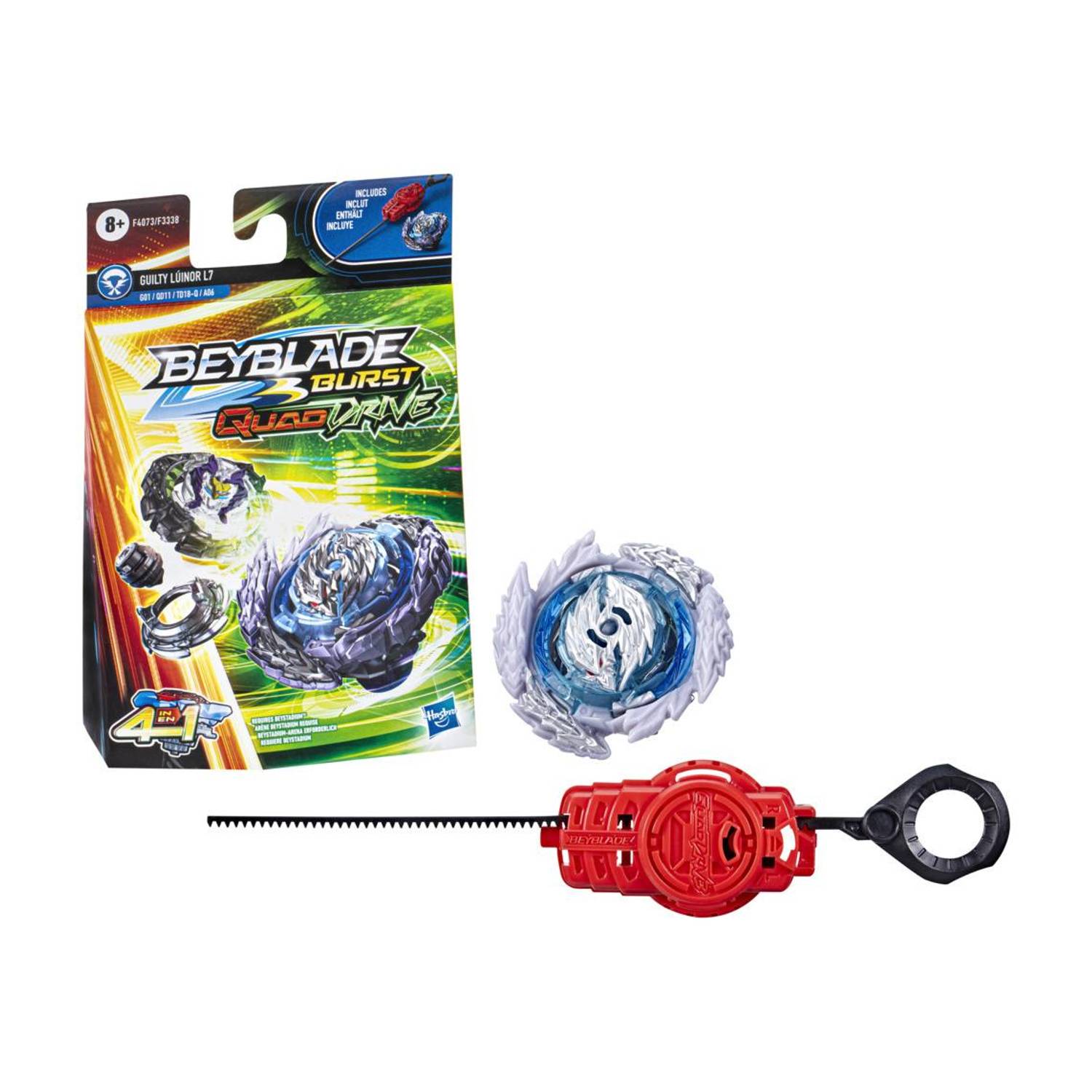 BEYBLADE Burst QuadDrive Guilty Linor L7 Spinning Top Starter Pack Toy with Launcher