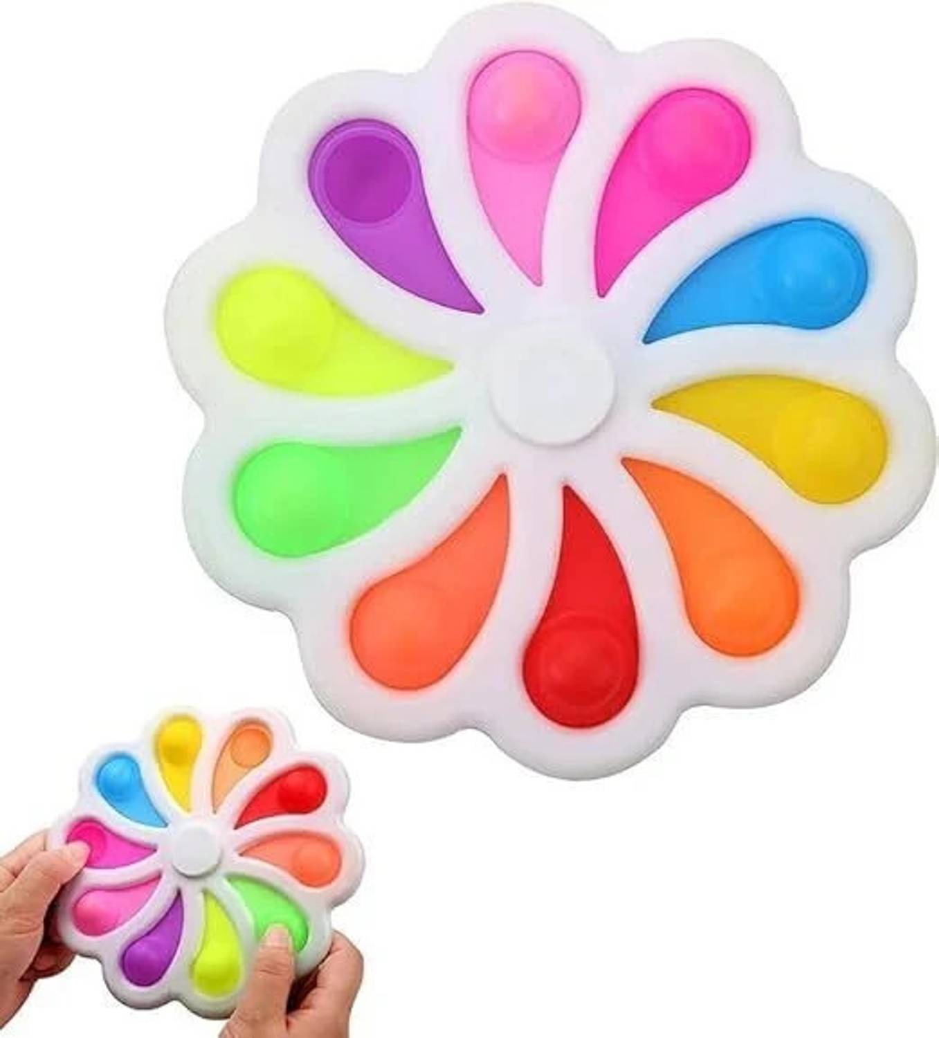 AKTOON TOYS Pop It Fidget Spinner Toy for Kids 2 in 1 Spinner JUMBO SIZE