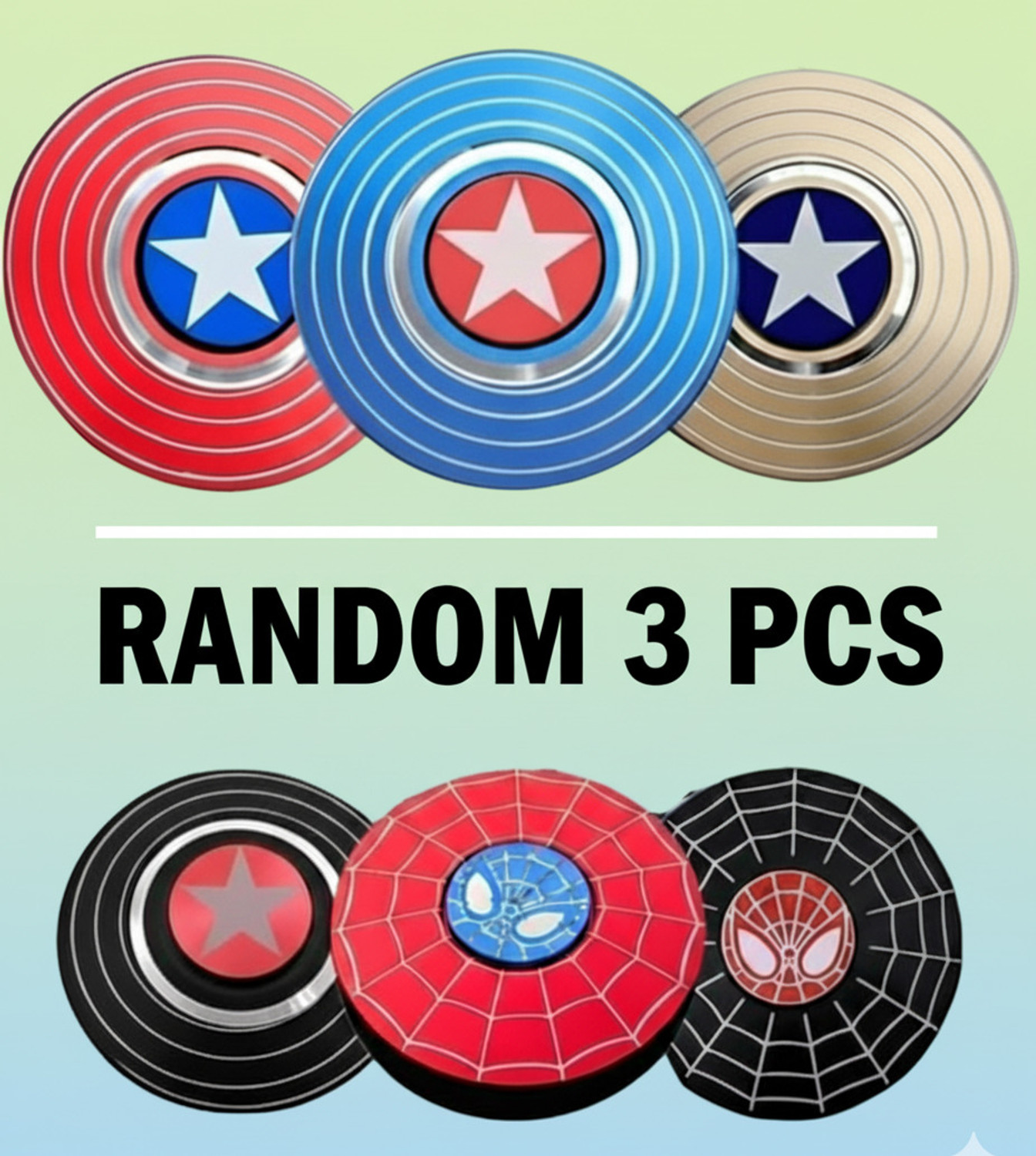 Image of Treo comm Spinner Toys For Kids / 3 pcs Captain America Spinner / Fridge Spinner