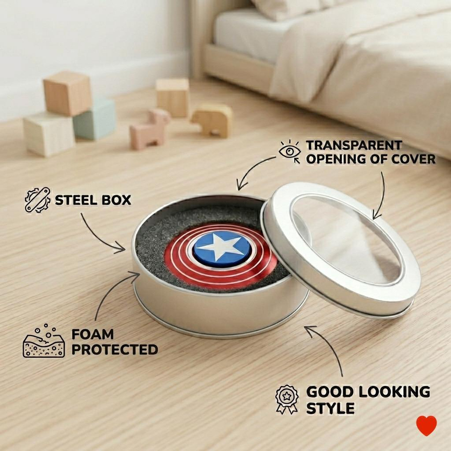 Image of Treo comm Spinner Toys For Kids / 3 pcs Captain America Spinner / Fridge Spinner