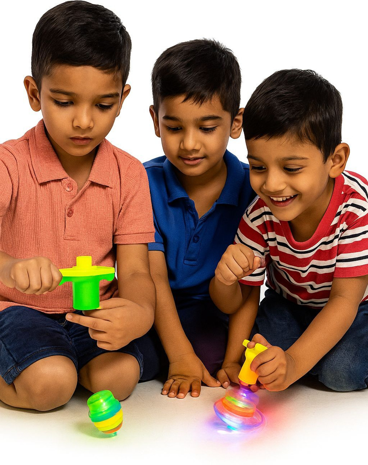 Image of Rodio inchColorful LED Light Lattu | Spinning Top Toy for Kids (Multicolor)