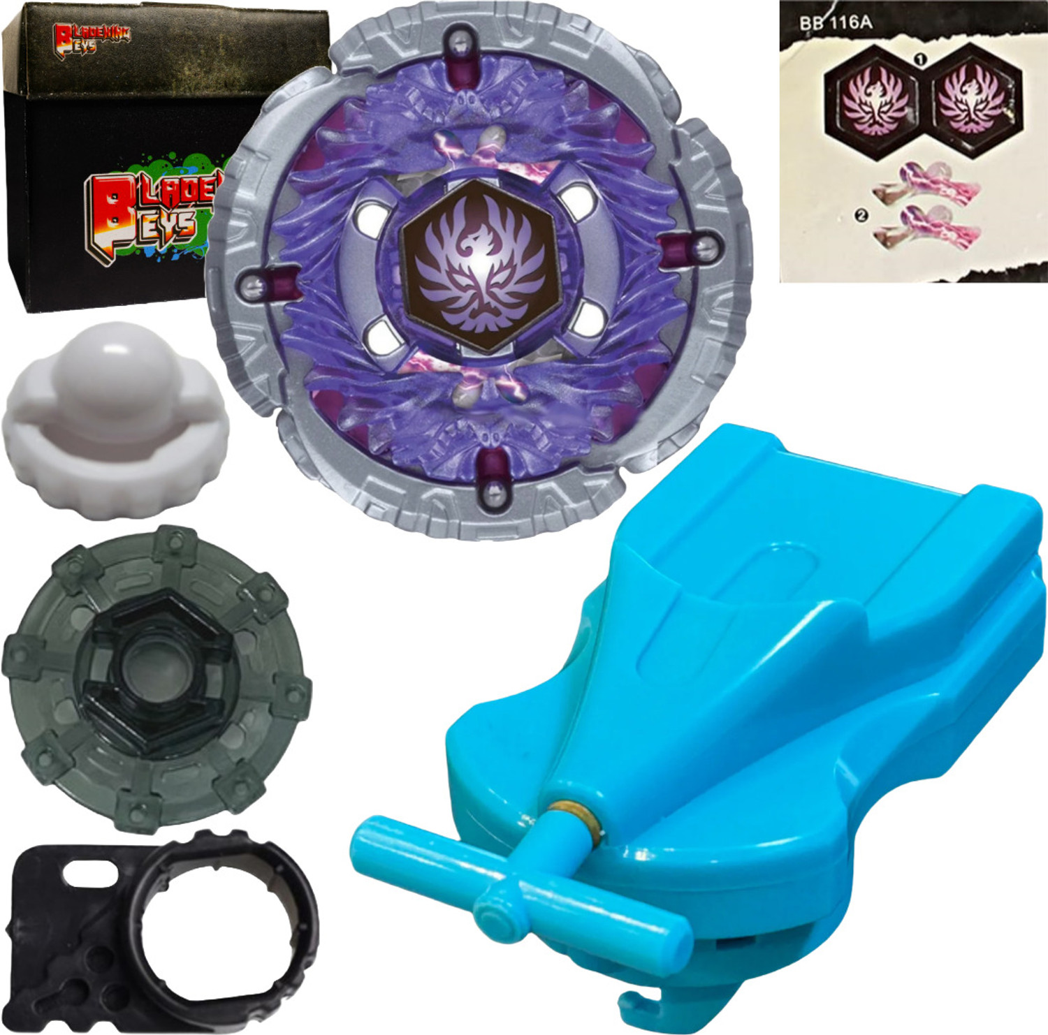 Image of BLADEKING BEYS BB116 Jade Jupiter S130RB Metal Fusion + fury String Launcher L /R+ storage Box